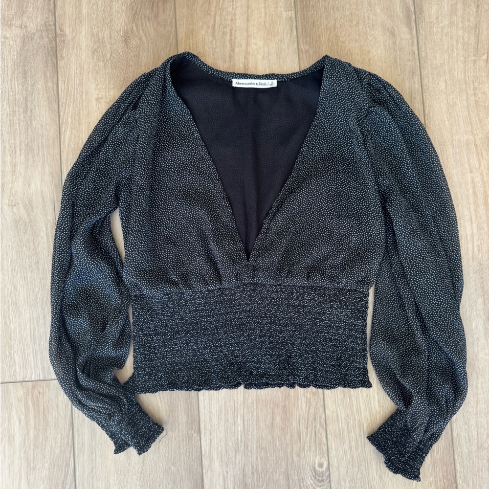 Abercrombie & Fitch Black and Gray Blouse